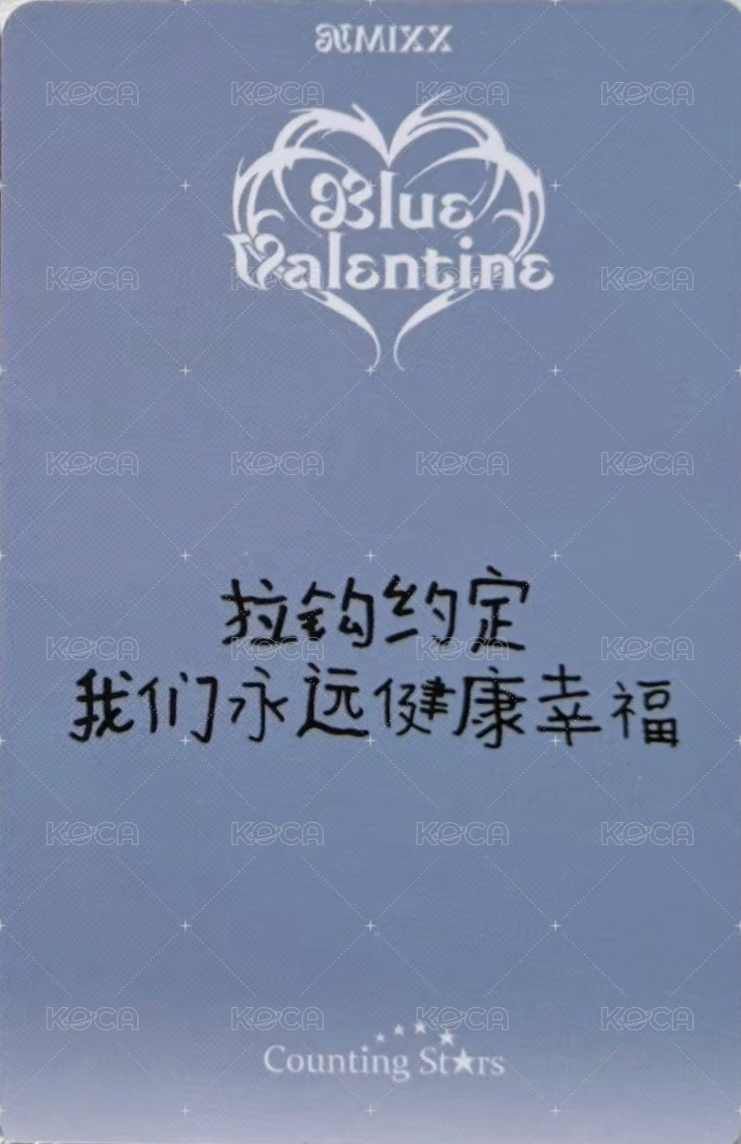 正規一 數星星 合影 6.0 簽售卡 獺獺抱抱 背面