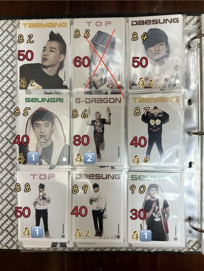 BIGBANG 2011 collection card 小卡 GD 太陽 TOP 大聲 勝利
