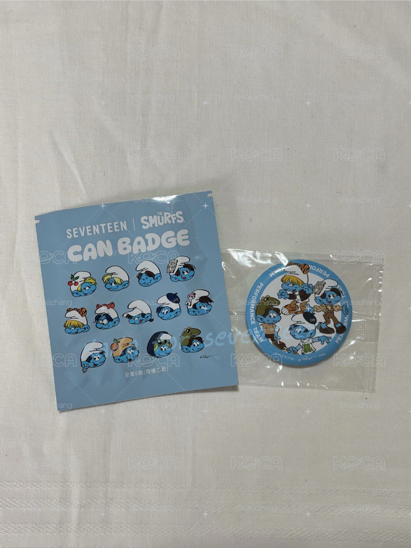 Seventeen x藍色小精靈 聯名徽章