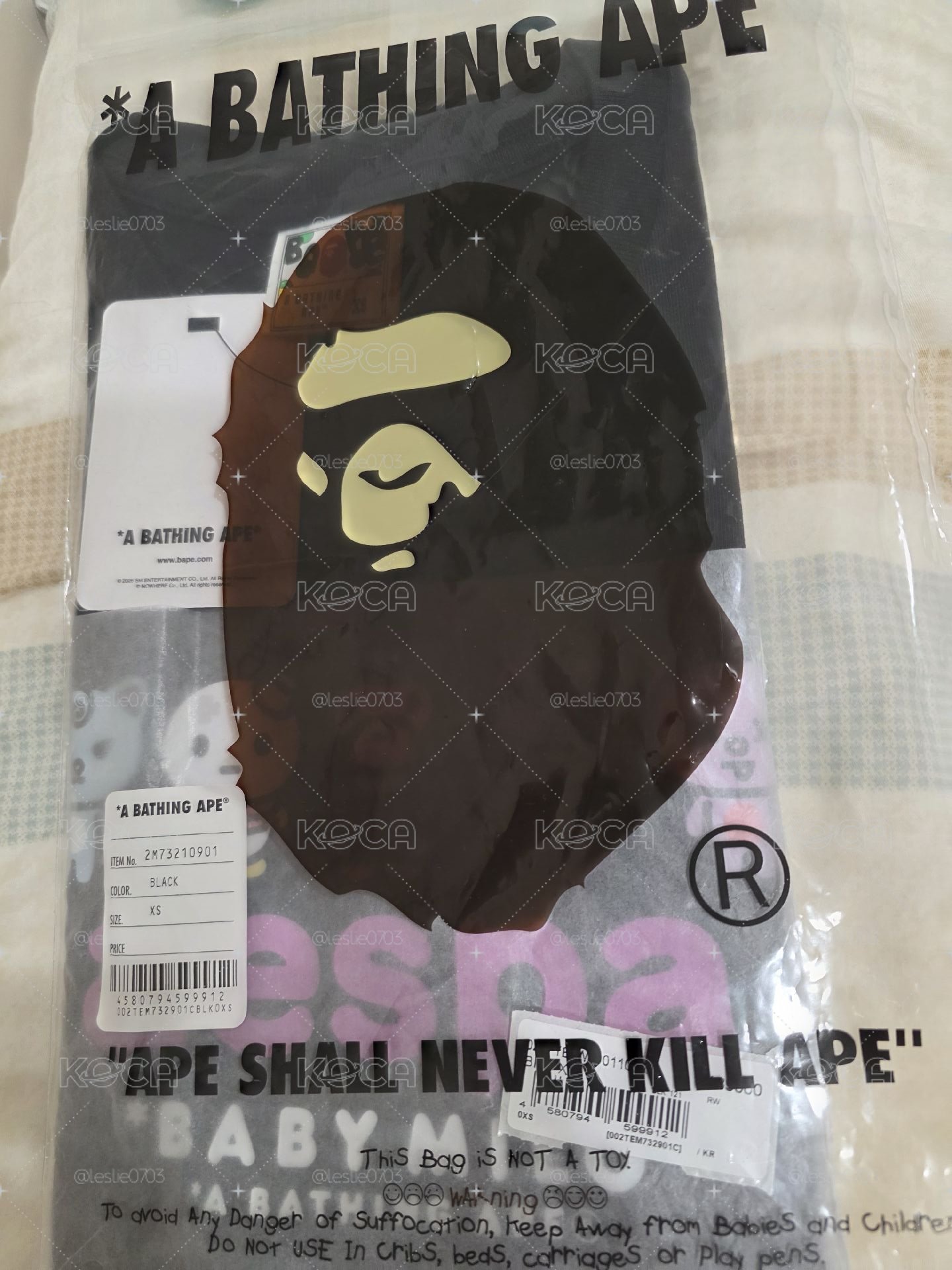 BAPE® x aespa女黑XS現貨