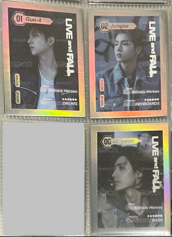 Xdinary Heroes LIVE and FALL 專卡 Gunil Jungsu Jooyeon