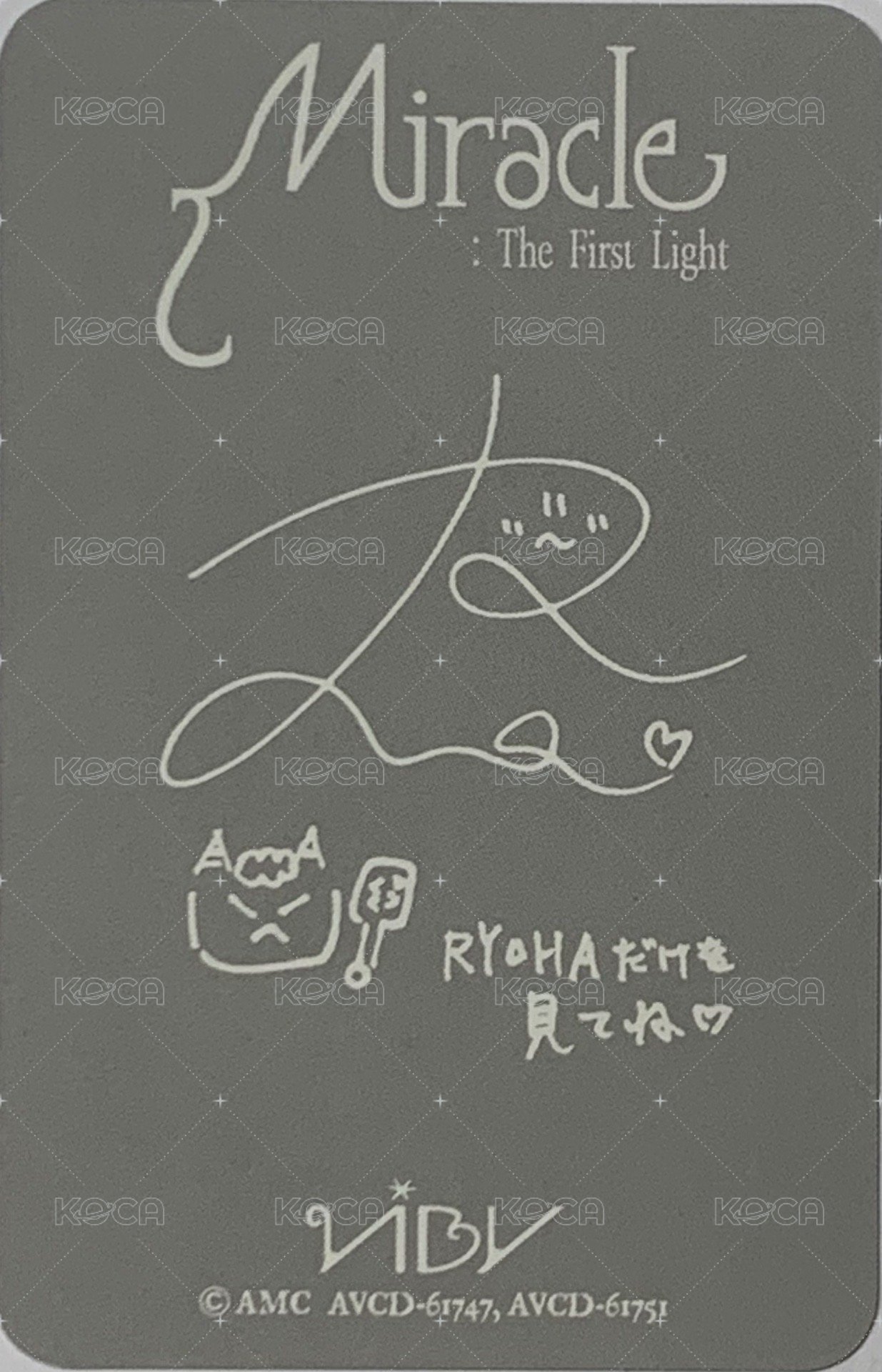Miracle : The First Light 單封 專輯卡  背面