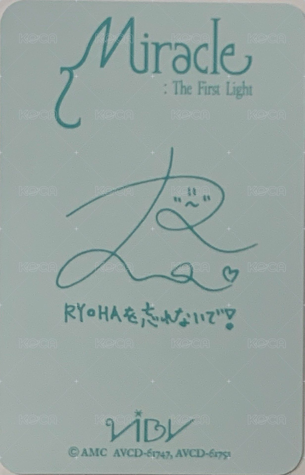 Miracle : The First Light 單封 專輯卡  背面