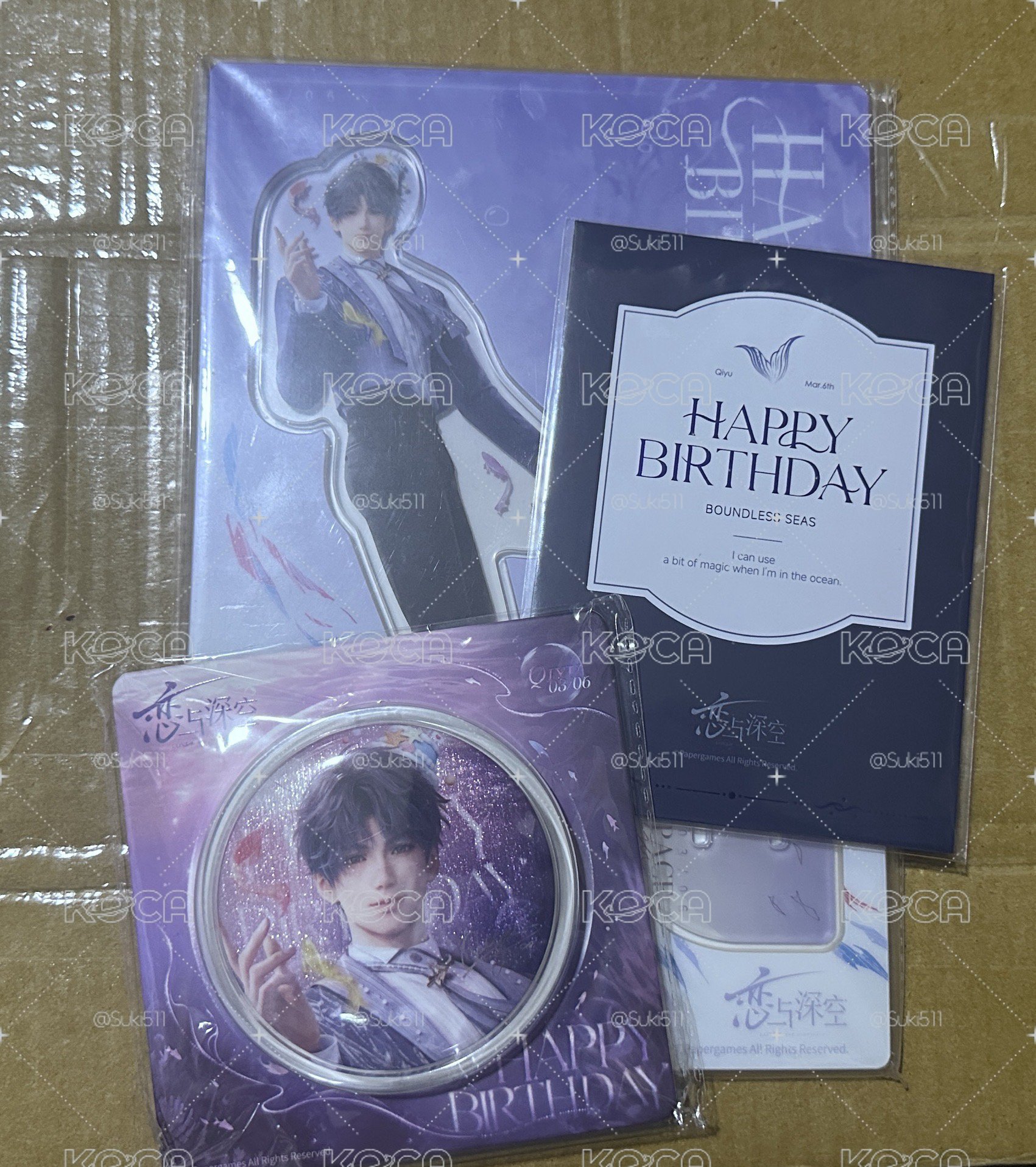 全新未拆 祁煜25年生日立牌+光影相卡+徽章