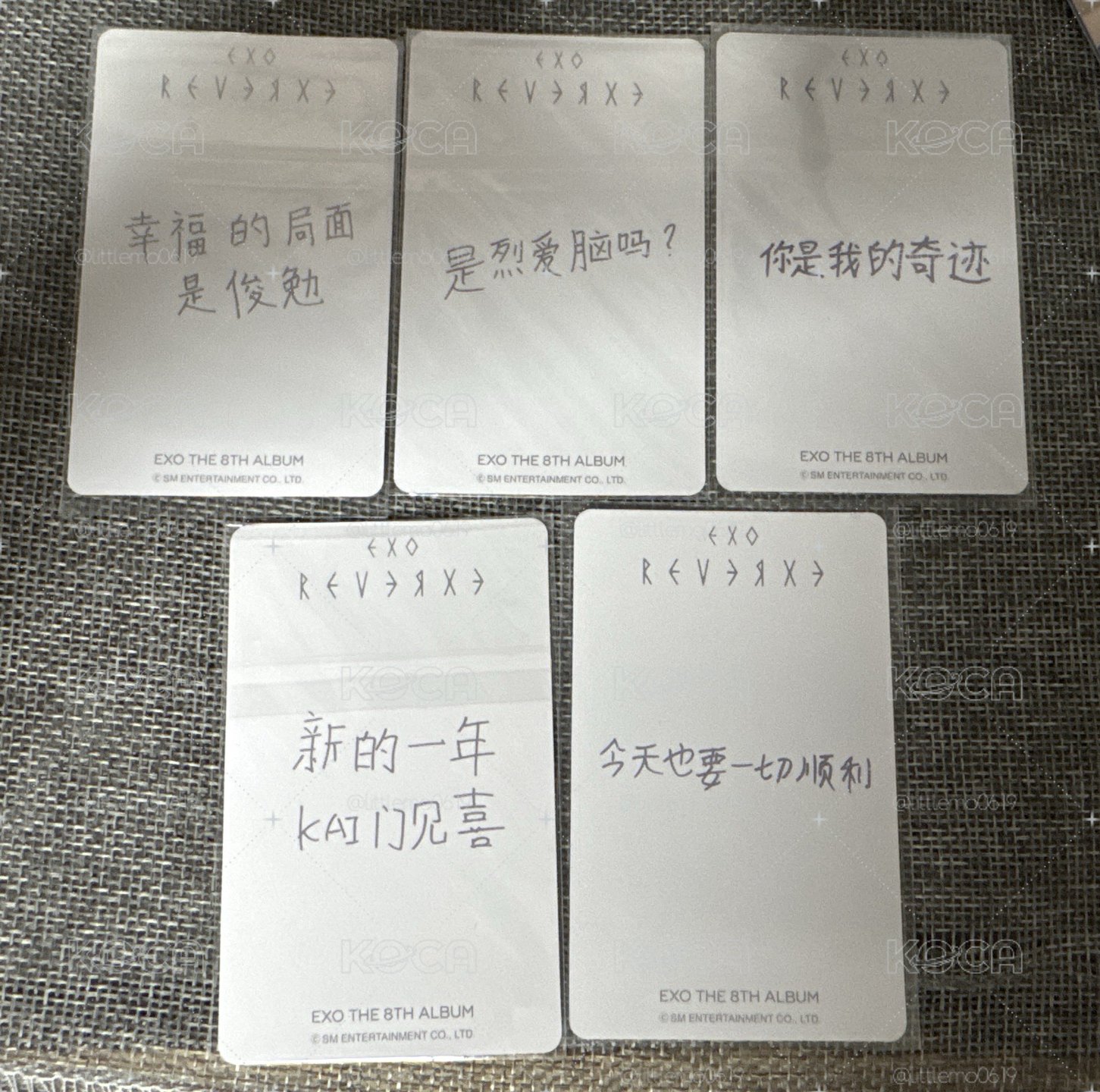 EXO -中文卡背值得收藏-全新未拆五人Reverxe 小芒 上海 簽售卡套裝