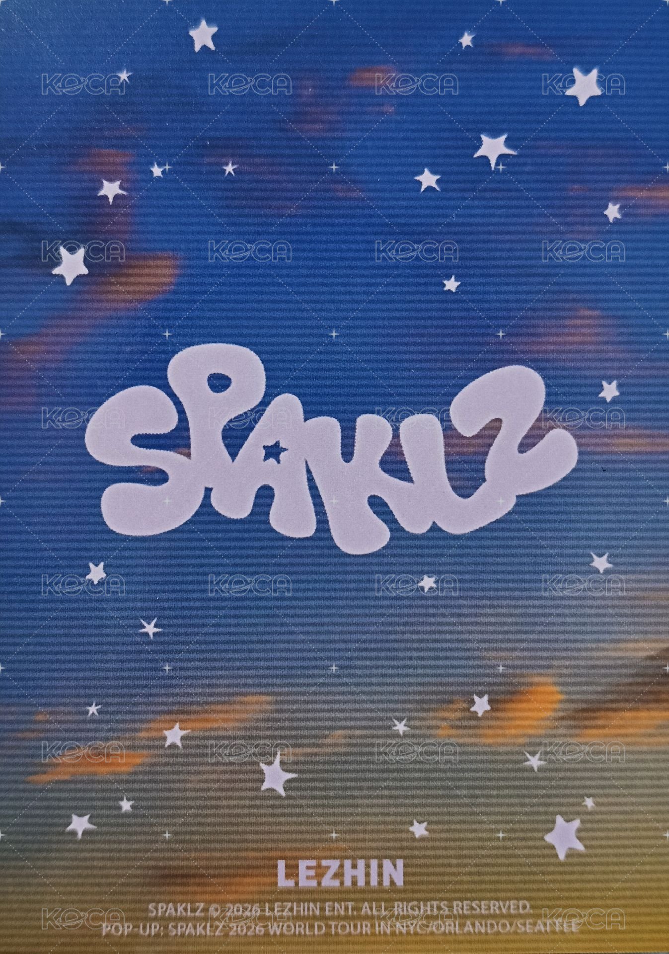 2026 SPAKLZ 美國限定 訂閱 明信片  背面