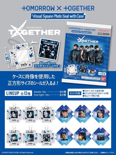 txt 萬代 Visual Square Photo Seal with Case 食玩 卡套吊飾 全新一整盒 不拆售
