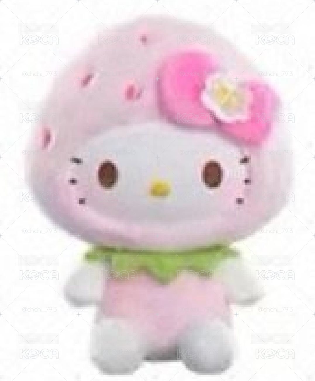 草莓糖膠絨毛吊飾Hello Kitty