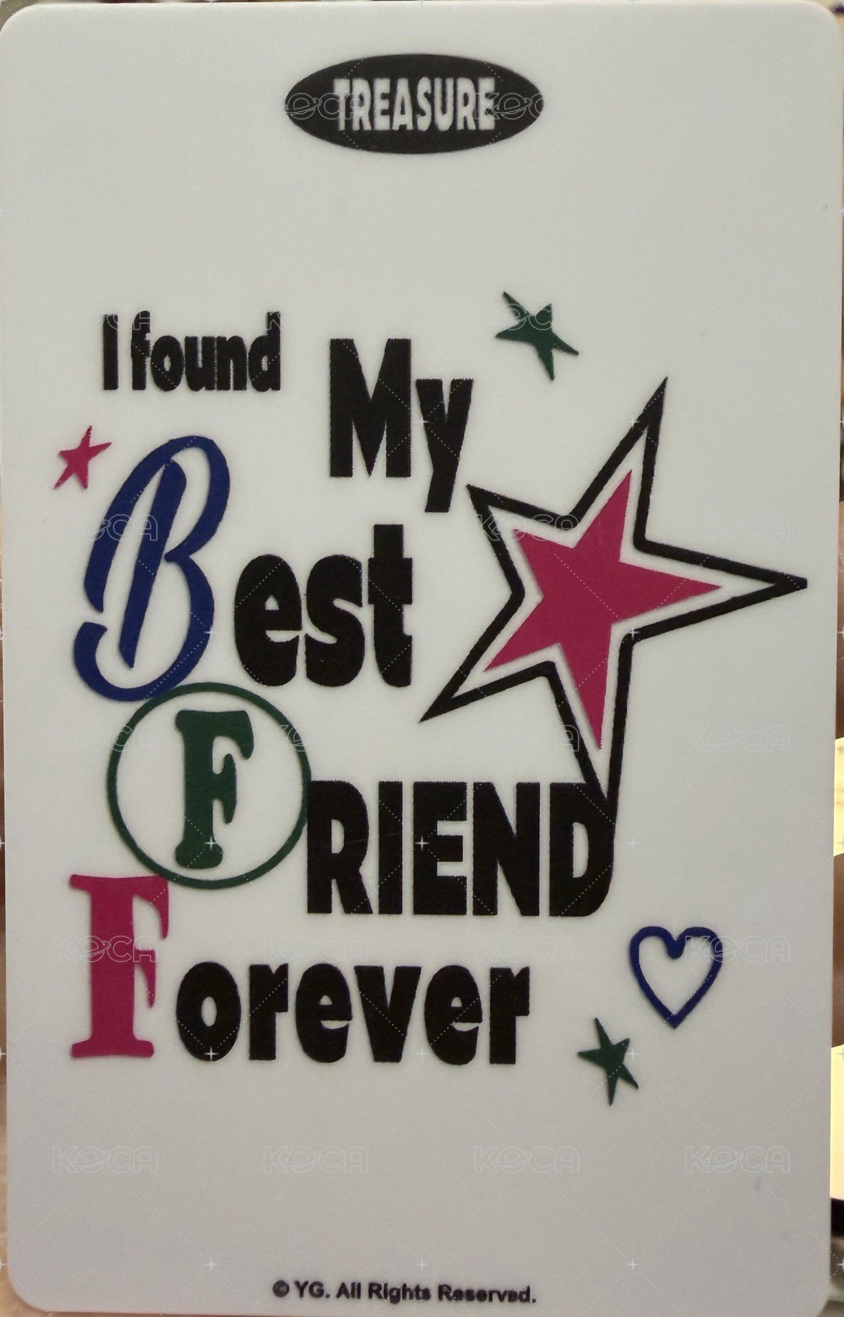 AR 卡 BEST FRIEND FOREVER  背面
