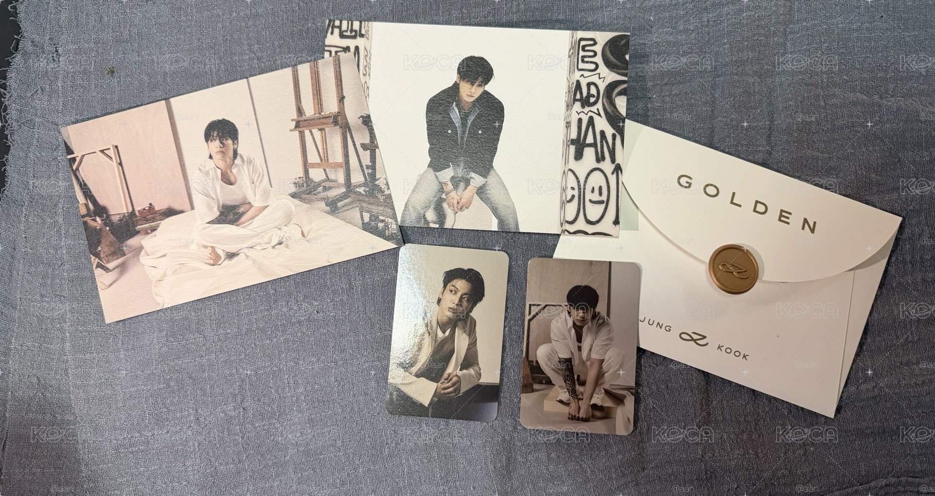 JUNG KOOK 田柾國 GOLDEN  黑膠小卡&明信片組合