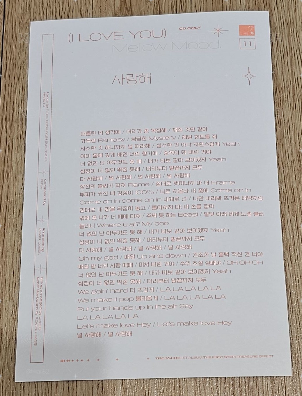 THE FIRST STEP : TREASURE EFFECT PARK JEONGWOO 🐺明信片