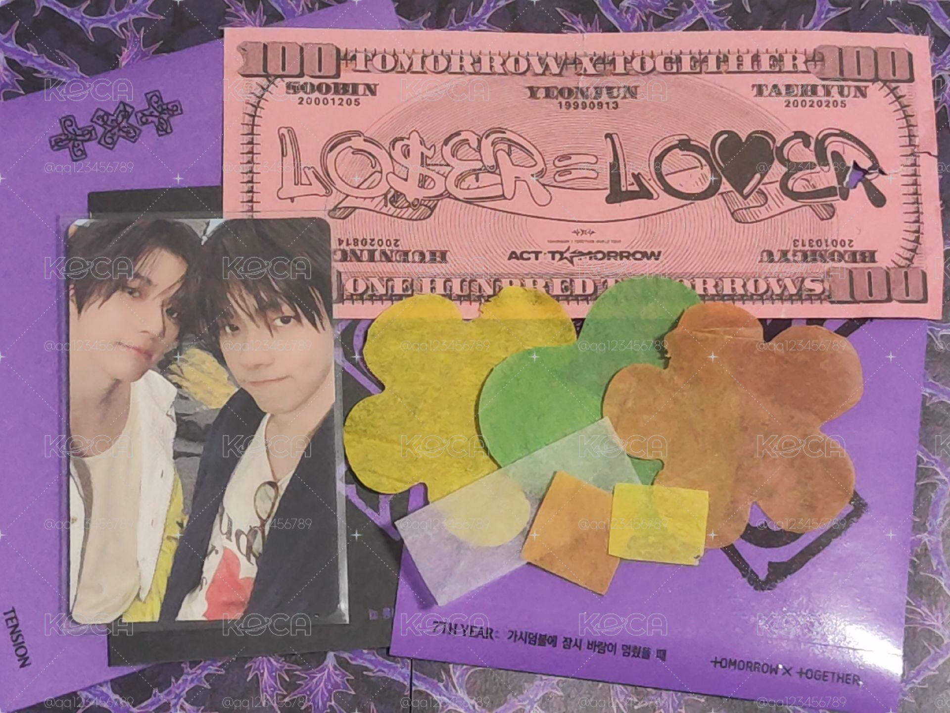 TXT迷八PB版紫版半專 送有損紙鈔和紙花💵