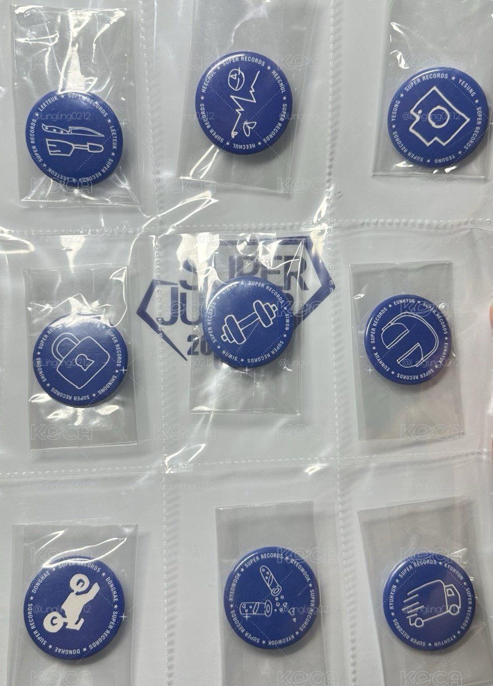Super Records 展覽 徽章 整套 SJ 20週年展覽