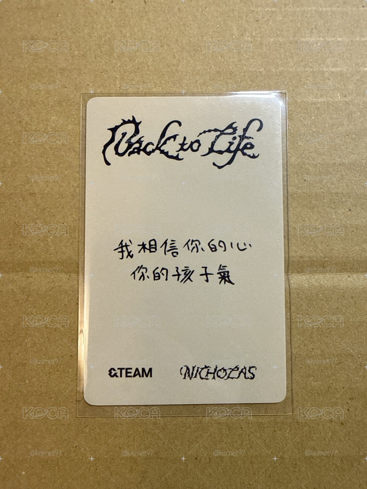 NICHOLAS 一直娛繁中卡背