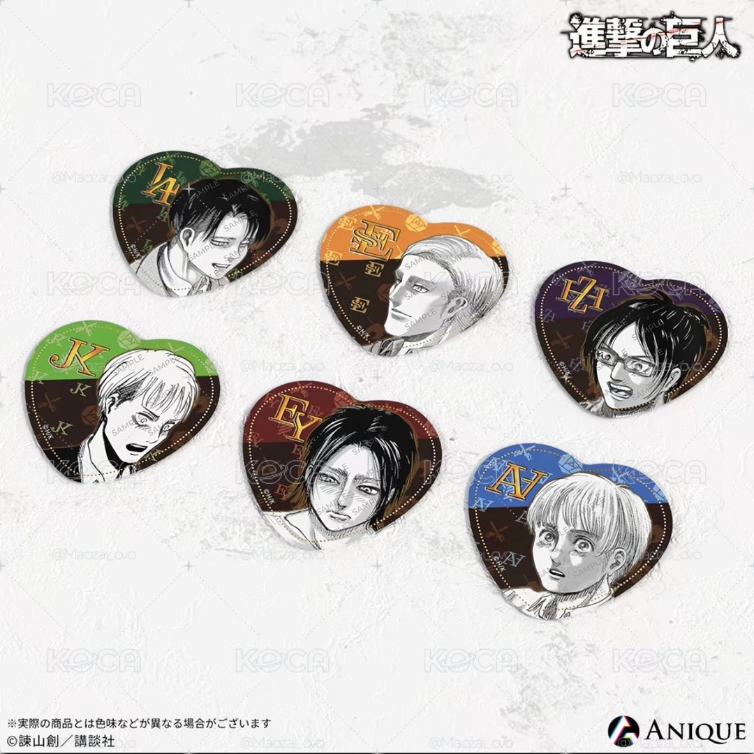 ฅ^ ･ﻌ･ ^ฅ 【現貨】進擊的巨人 Anique 情人節徽章 全六款 整盒售