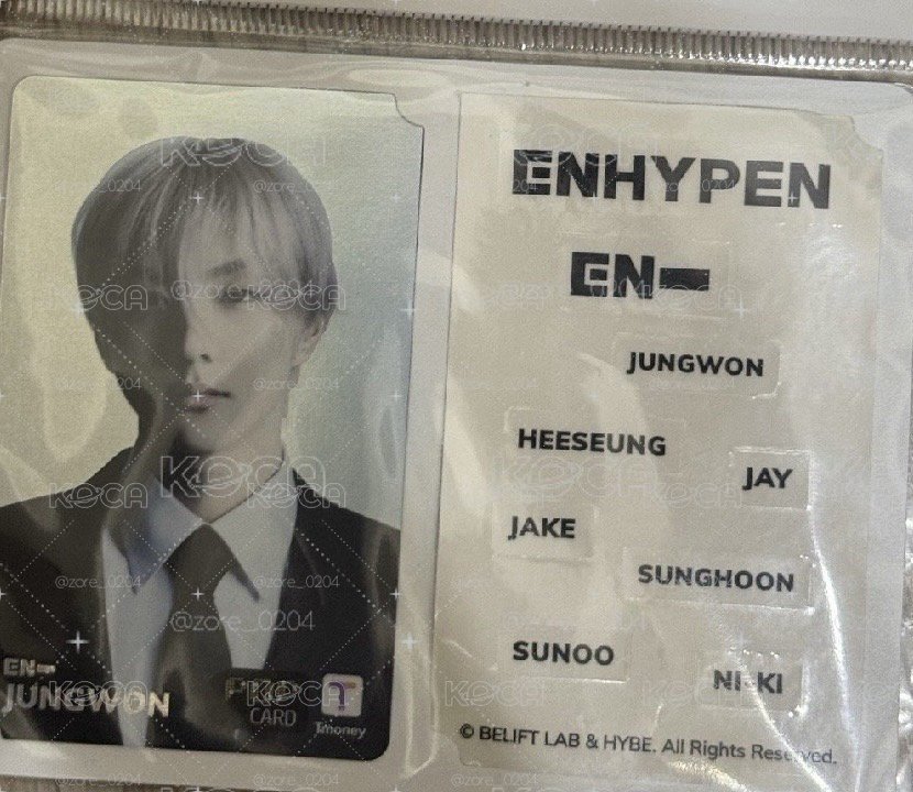 Jungwon 梁禎元 交通卡（需多帶）