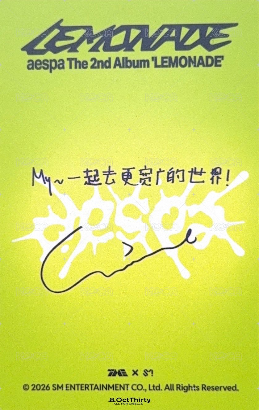 LEMONADE QQ音樂 特典卡  背面