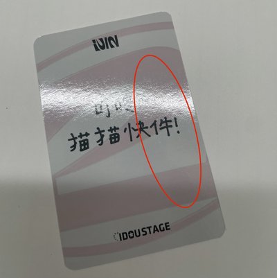 愛豆驛站 2.0 簽售卡 中文卡背妮