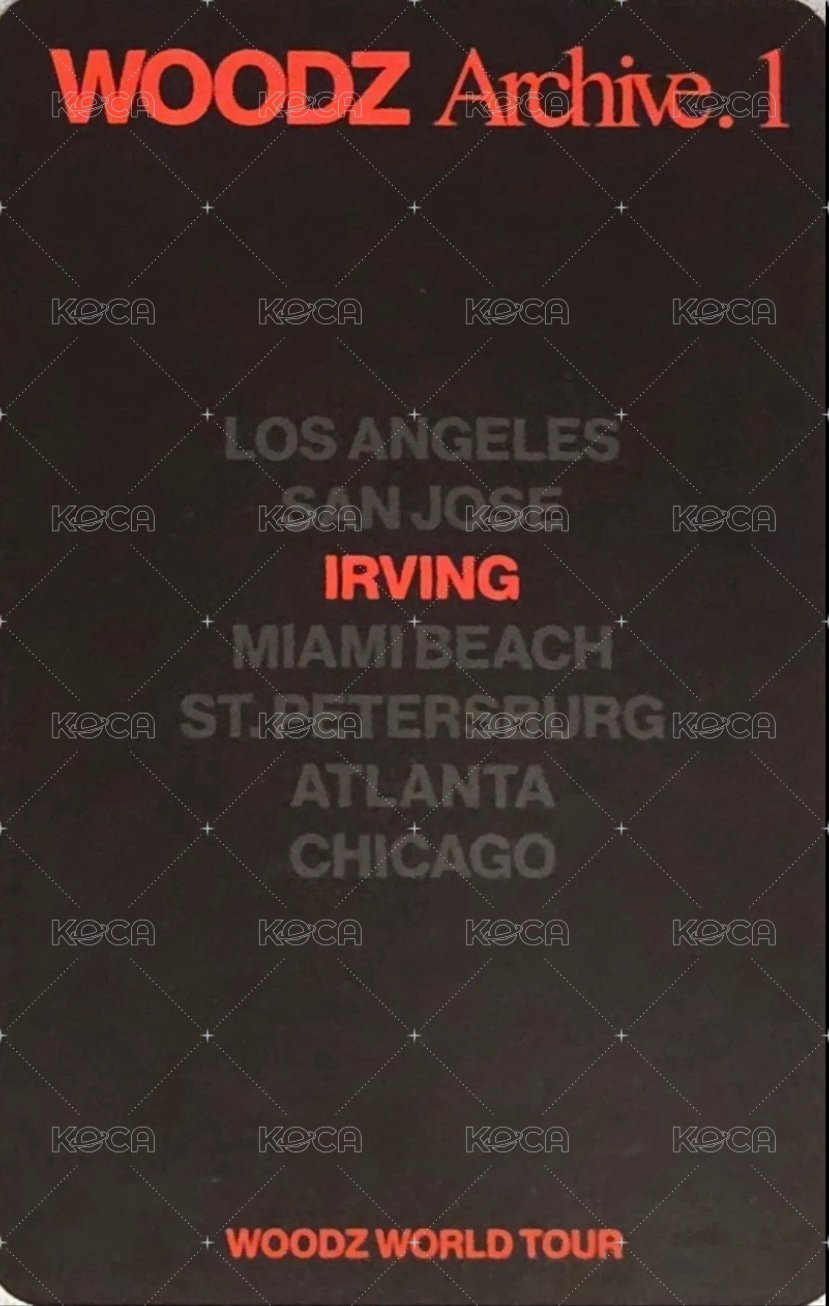 2026 WOODZ WORLD TOUR＇Archive. 1＇ Irving VIP Entry card / venue-limited card  Back