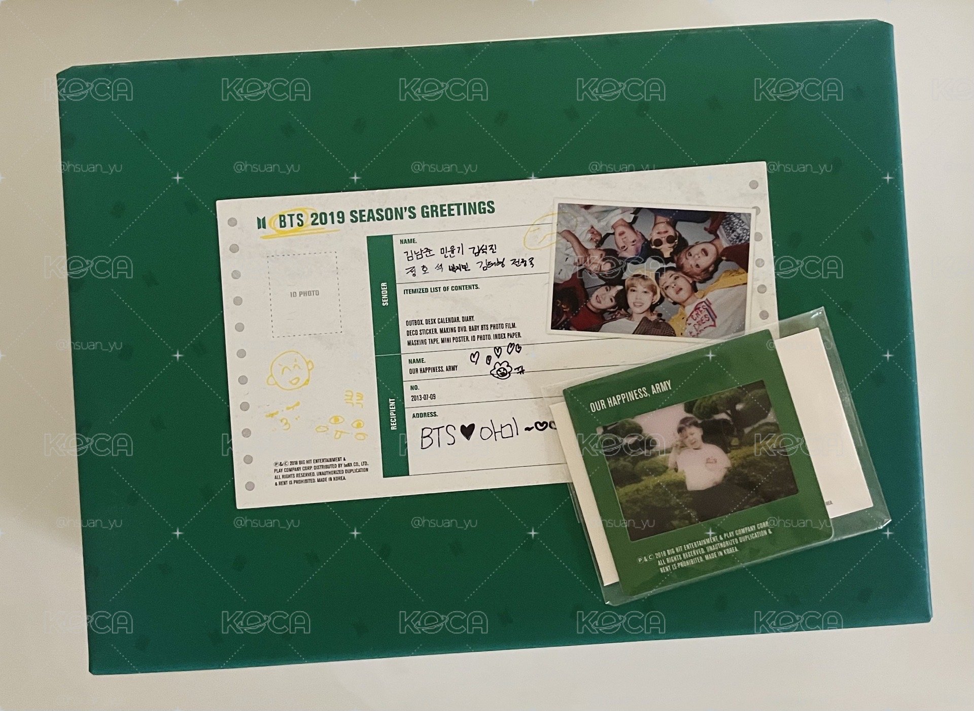 BTS JIMIN Seaon Greeting 年曆卡2019 寶寶卡