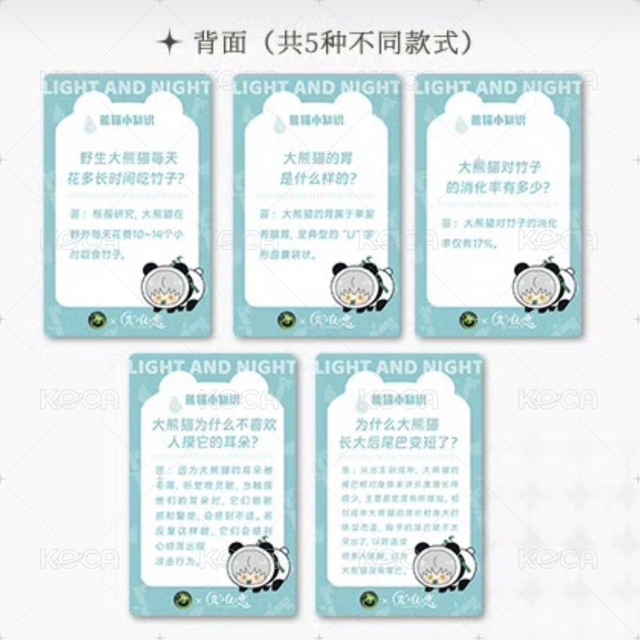 大貓熊聯名 入場卡 / 場限卡 科普小卡 背面