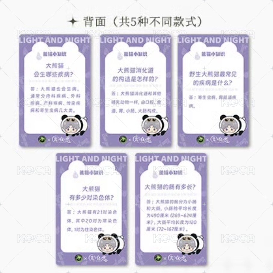 大貓熊聯名 入場卡 / 場限卡 科普小卡 背面