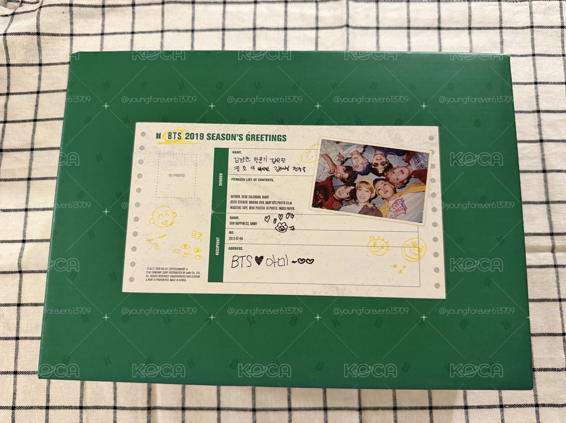 BTS 2019 SG 年曆 隨機寶寶卡其整組售