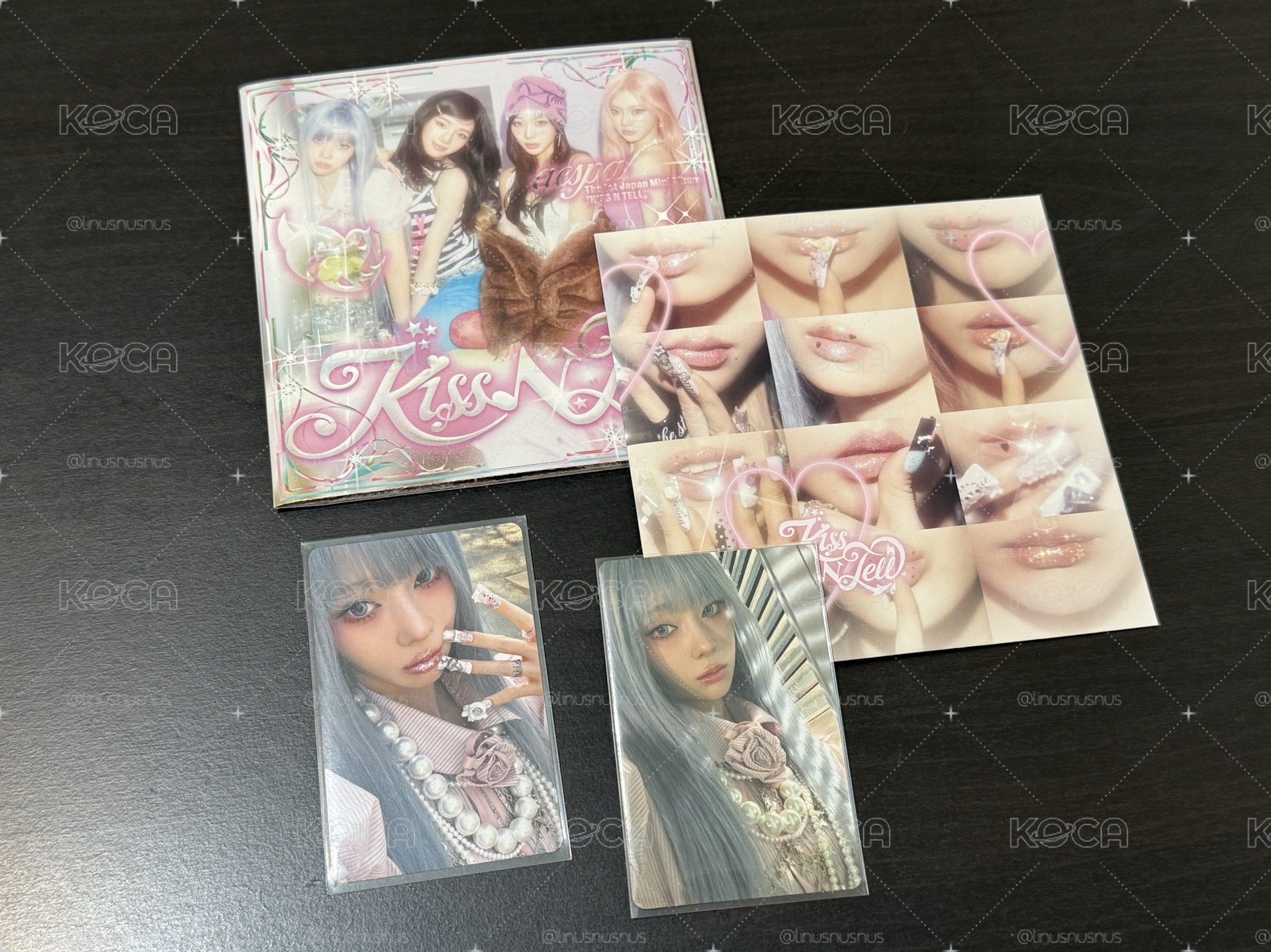 aespa KISS N TELL Poster Ver 樂天 特典卡 