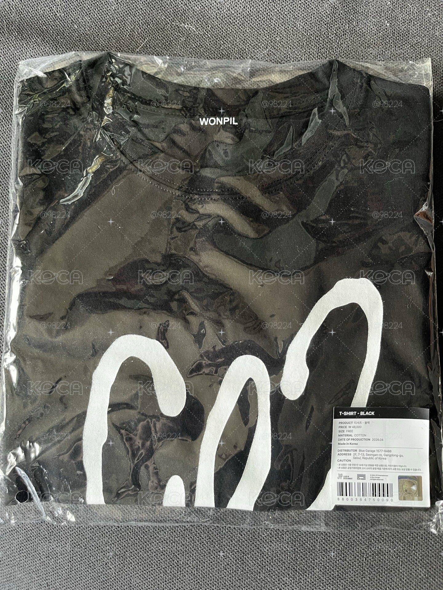 wonpil (DAY6) solo t-shirt 黑色T恤