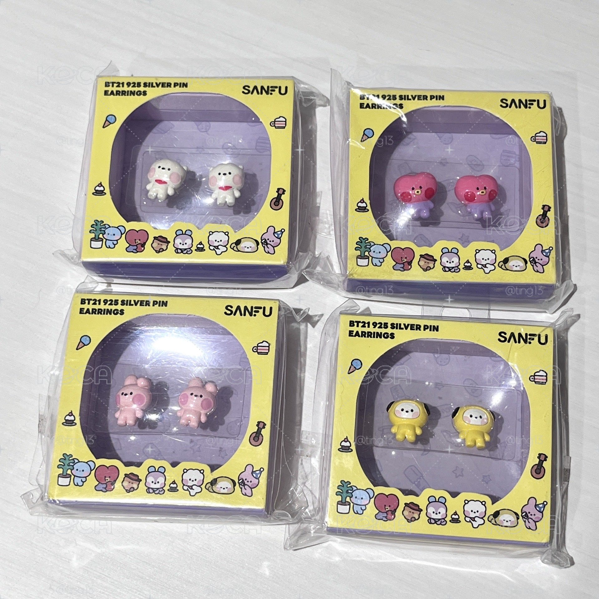 現貨 BT21幸運日耳釘