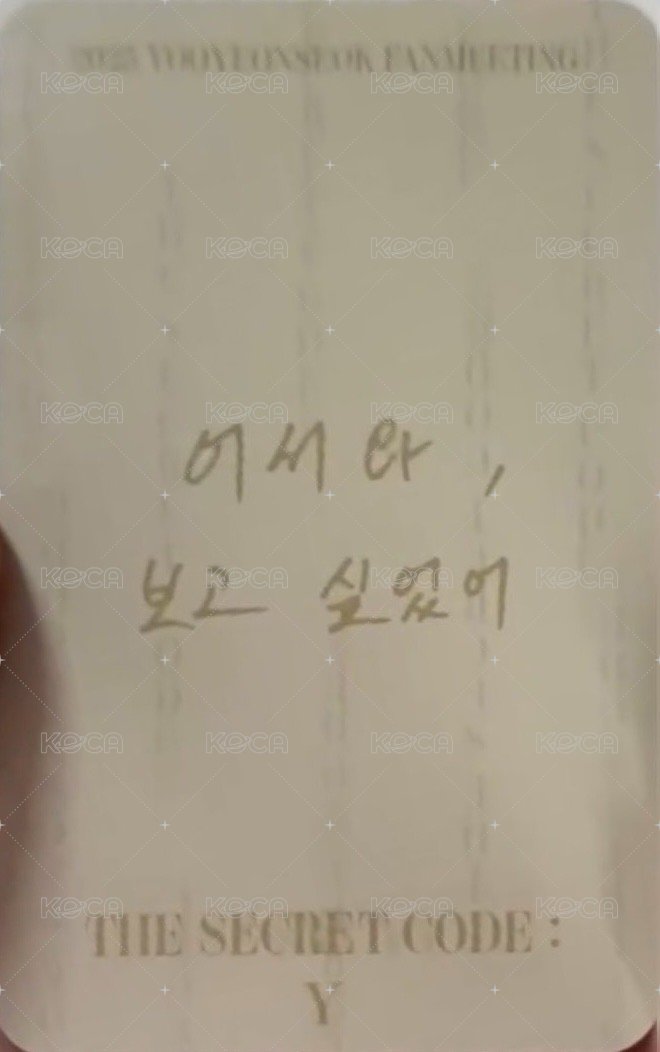 THE SECRET CODE:Y 首爾場 入場卡 / 場限卡  背面