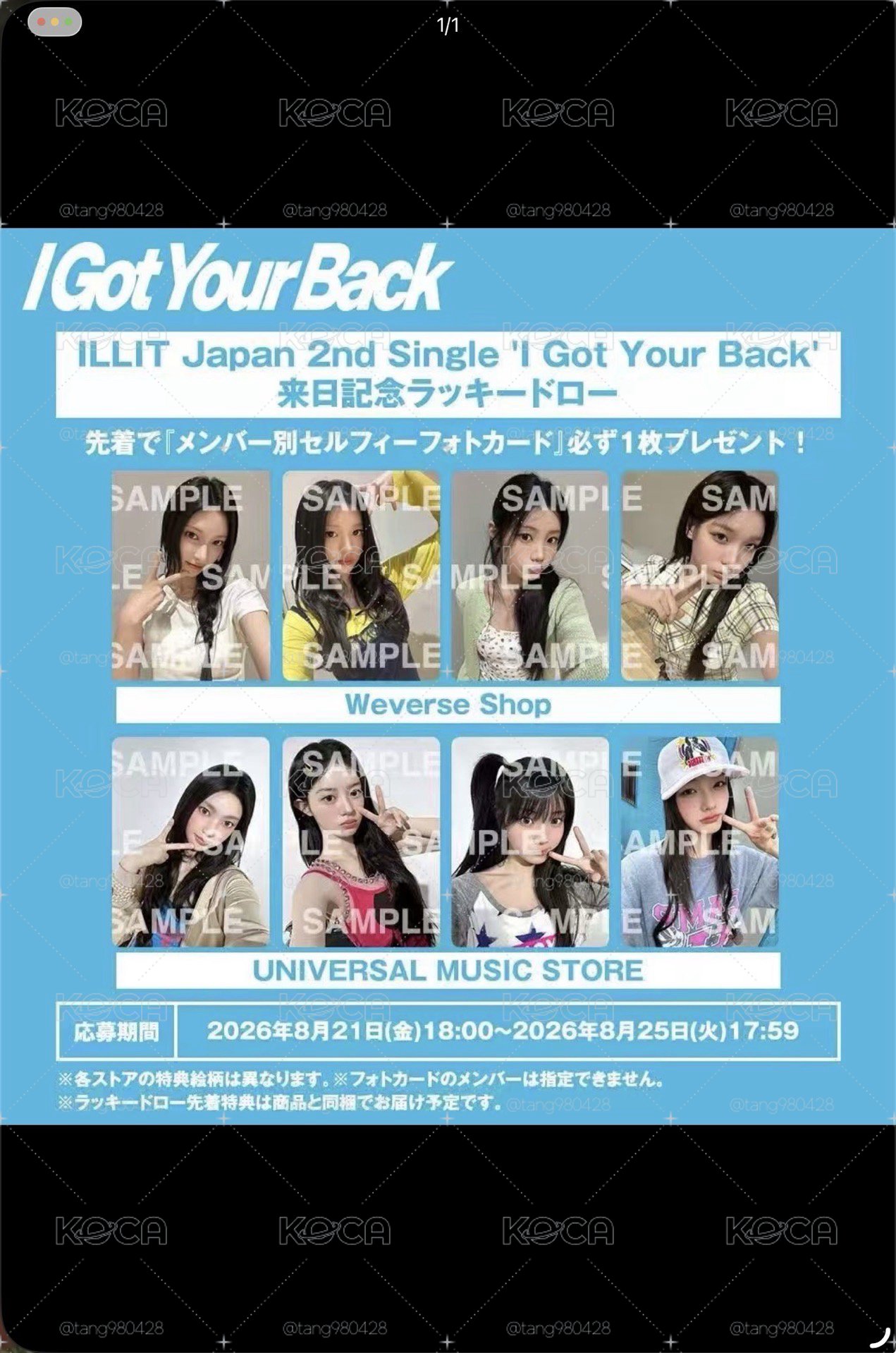 illit 日咖➕預售八張卡