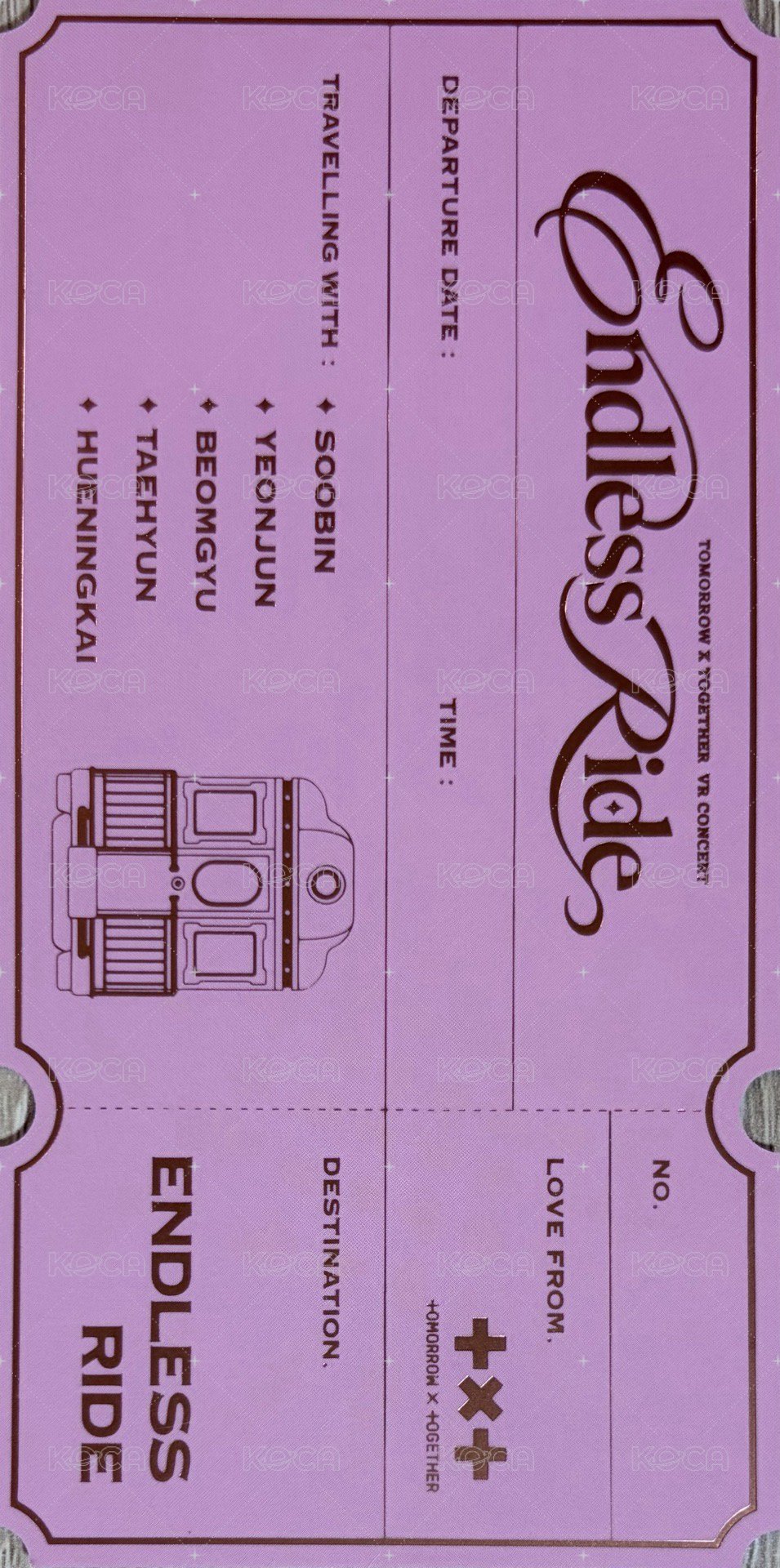 ENDLESS RIDE 票卡  背面