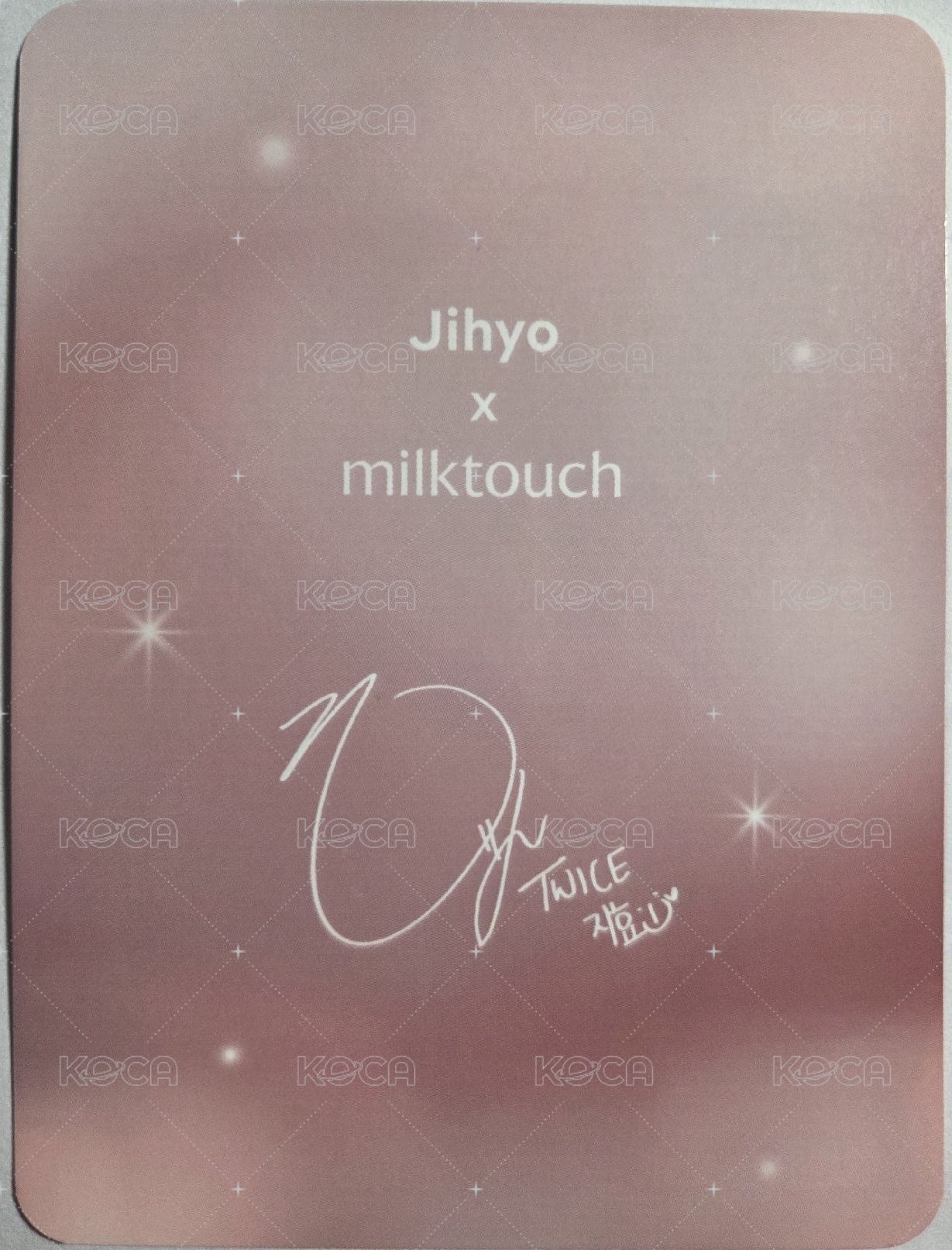 JIHYO X MILKTOUCH 代言卡  背面