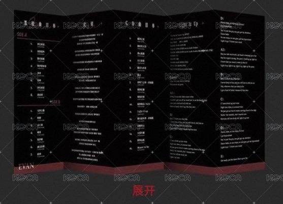 黑膠禮盒 周邊卡 音樂節目單 背面