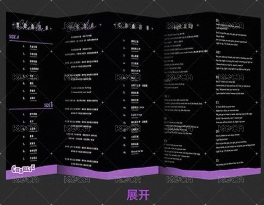 黑膠禮盒 周邊卡 音樂曲目單 背面