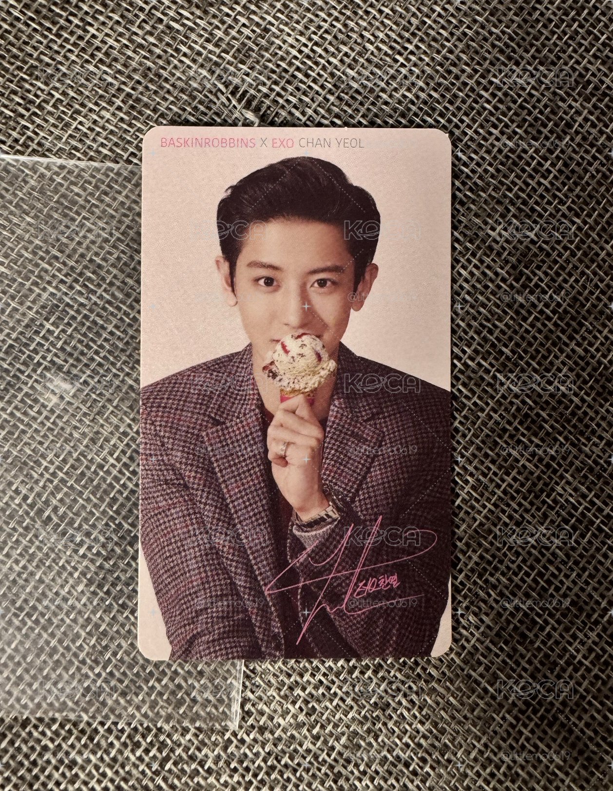 EXO 絕版燦烈🍒BR冰淇淋 雙面代言卡 
