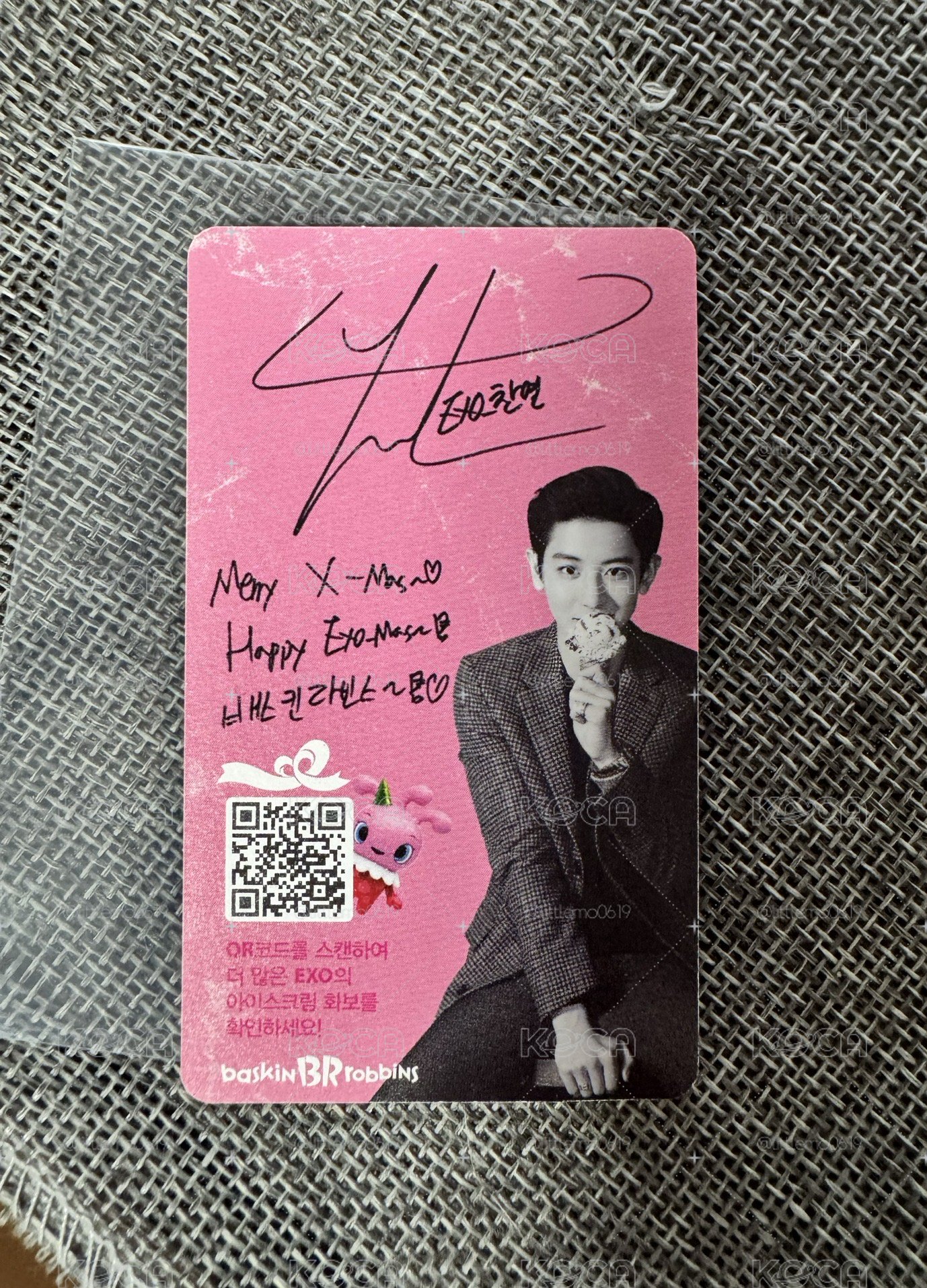 EXO 燦烈🍒BR冰淇淋 代言卡 