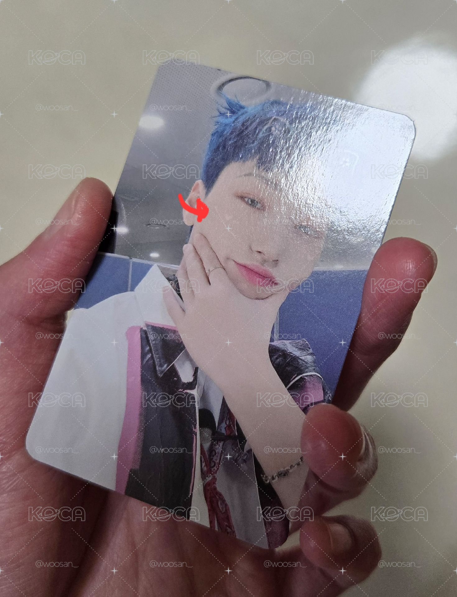 ATEEZ 藍髮傘組合 年曆卡 眼鏡 貓貓塗鴉