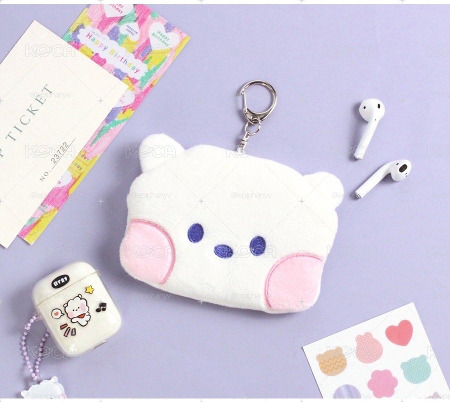 TATA / BT21 MININI PLUSH POUCH 造型毛絨吊飾卡包/零錢包