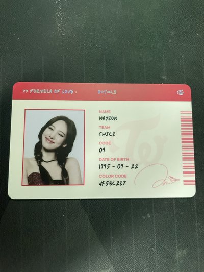 nayeon 娜璉id卡