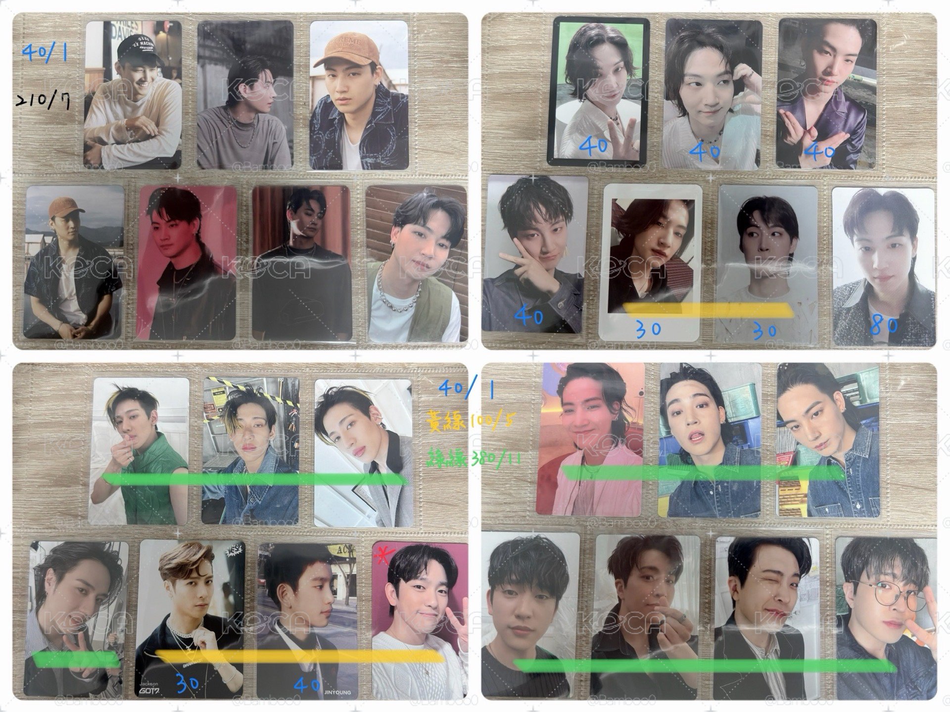 GOT7 磁鐵娃 三代炸毛 鳥寶寶吊飾 復古卡 小卡 專卡 周邊卡 特典卡 