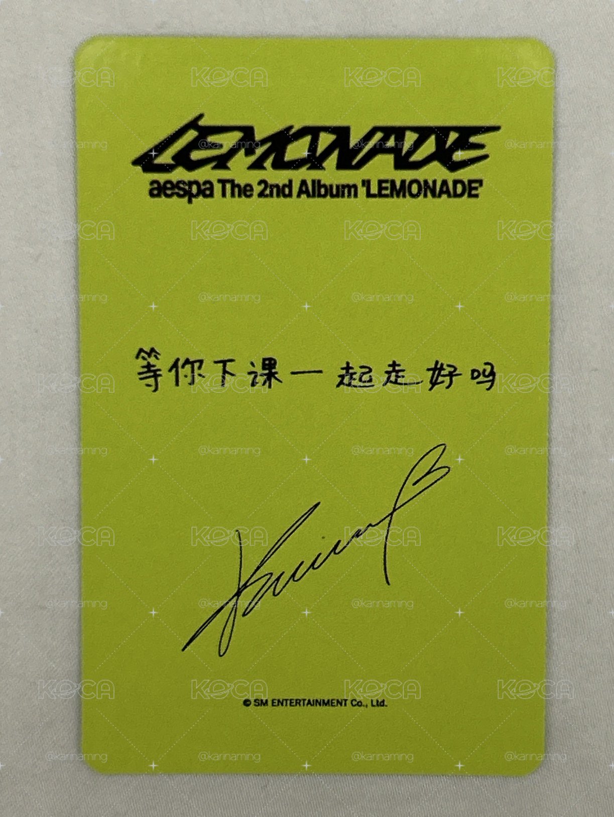 LEMONADE kms v1 特典卡 