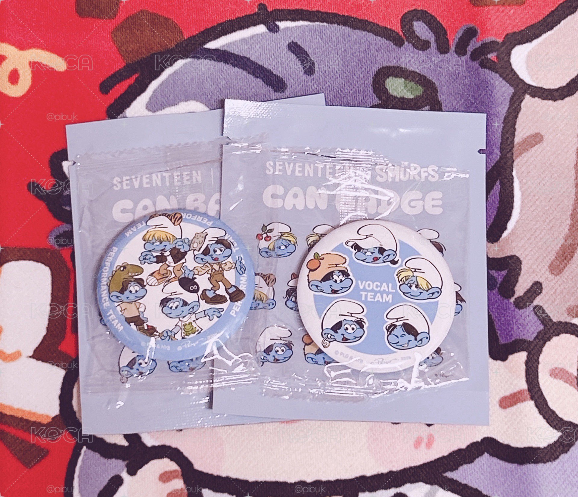 🩵SEVENTEEN SMURFS 藍色小精靈聯名 徽章