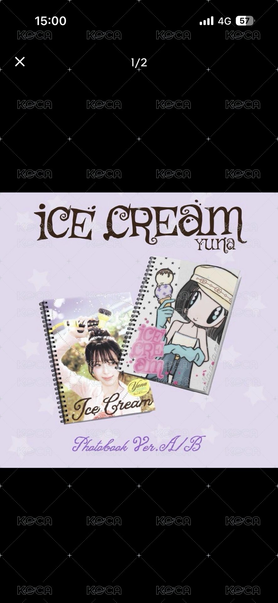Itzy Yuna Ice Cream 美版親簽明信片 專輯 Photobook A / B ver.