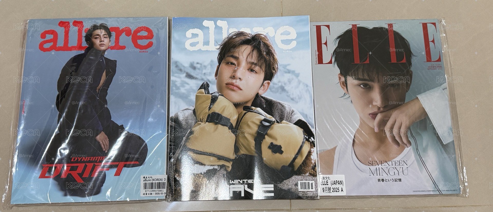 金珉奎allure+elle雜誌（3本一起）