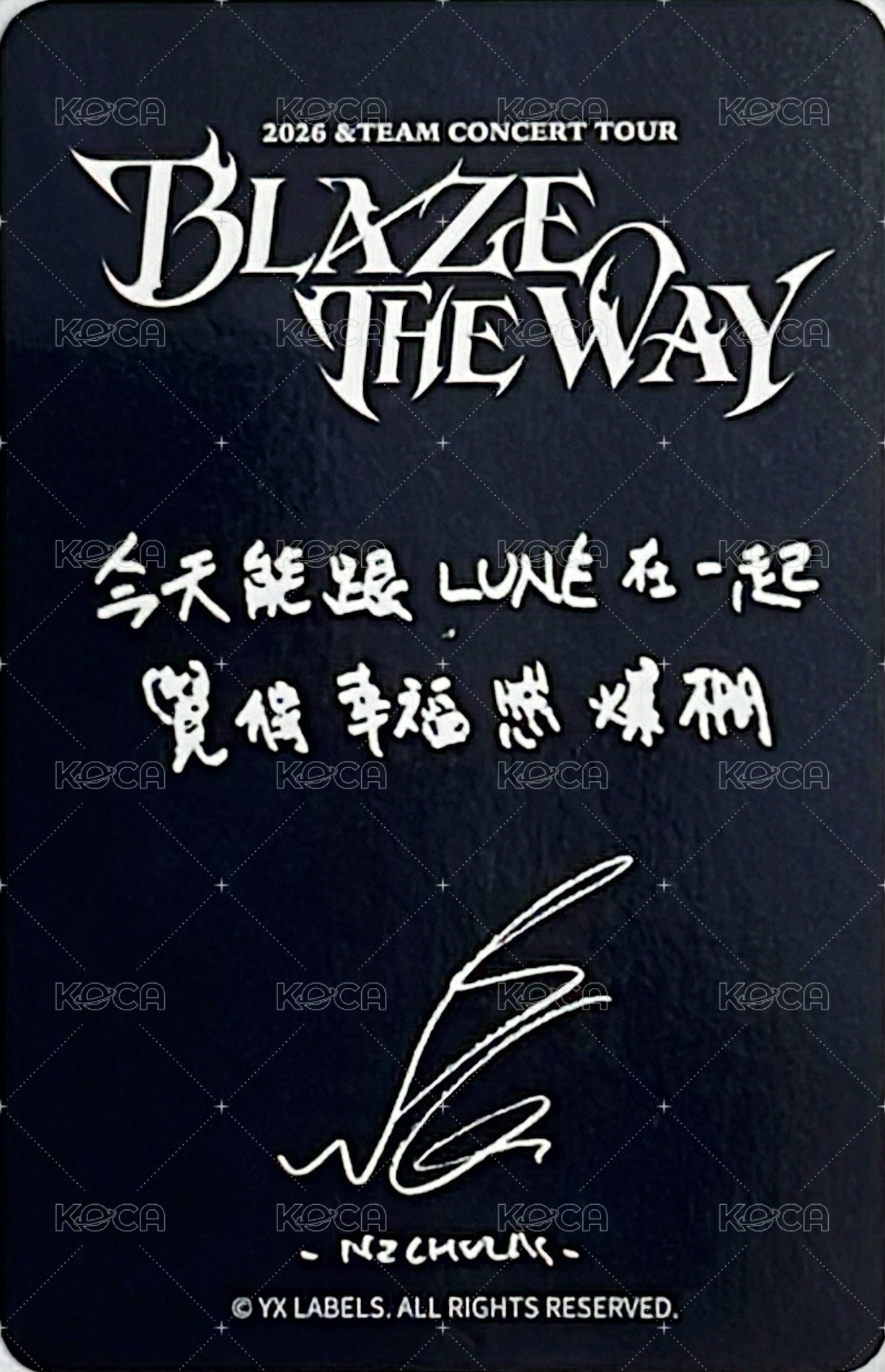 BTW 台北場 會員禮卡  背面