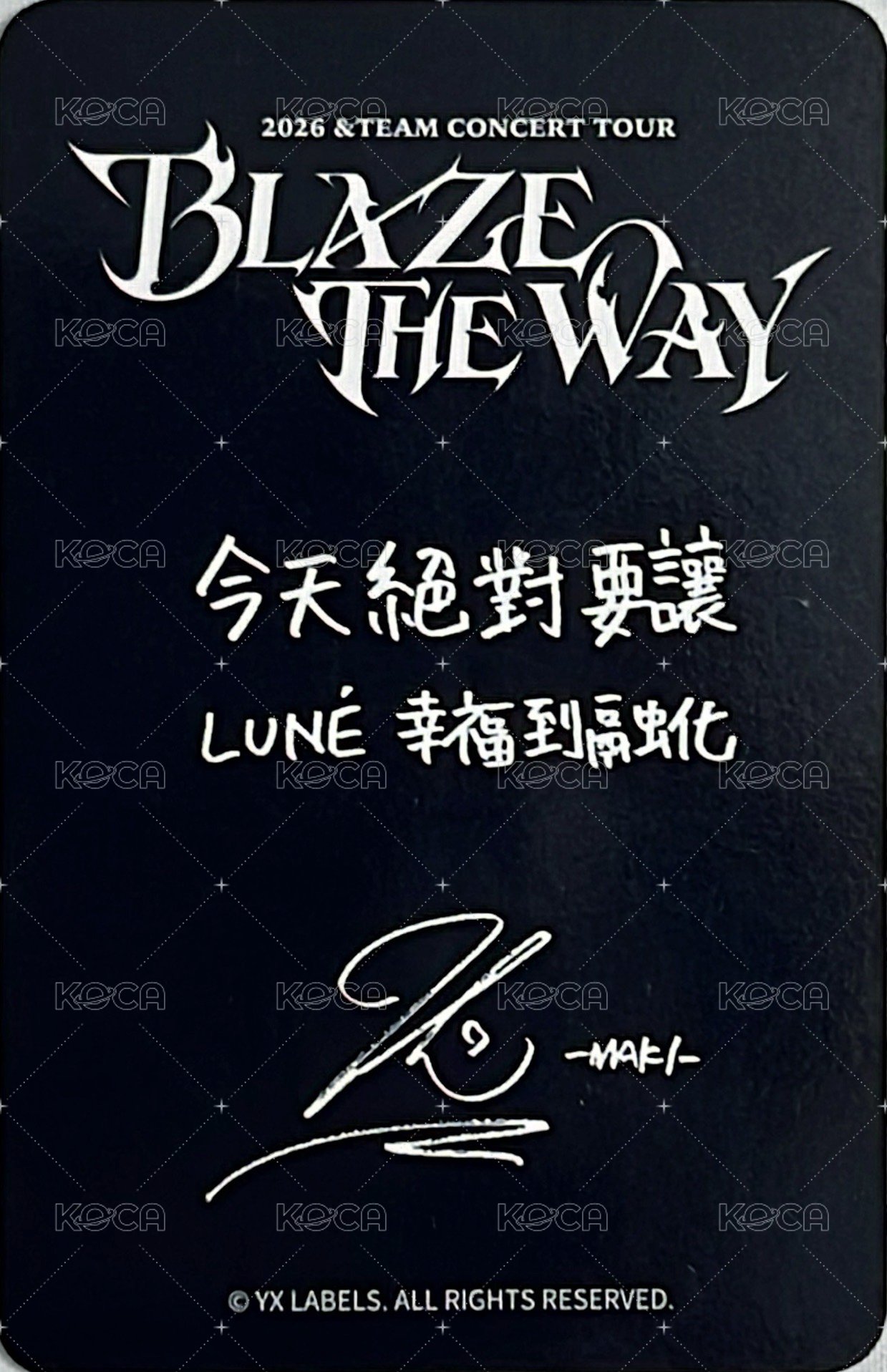 BTW 台北場 會員禮卡  背面