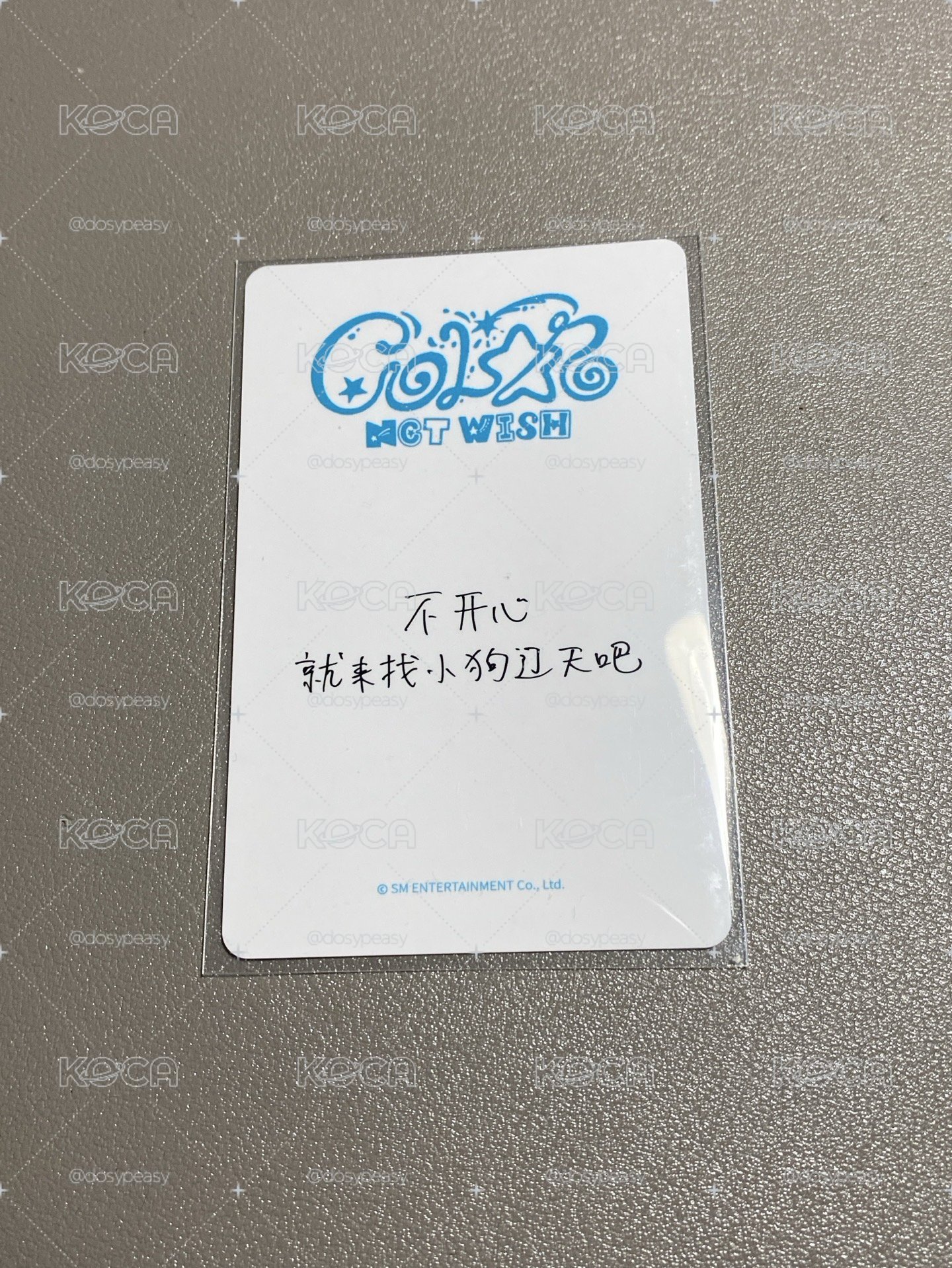 中背「不開心就來找小狗遼天吧」NCT WISH 有損 Color yzy 2.0 簽售卡 RYO