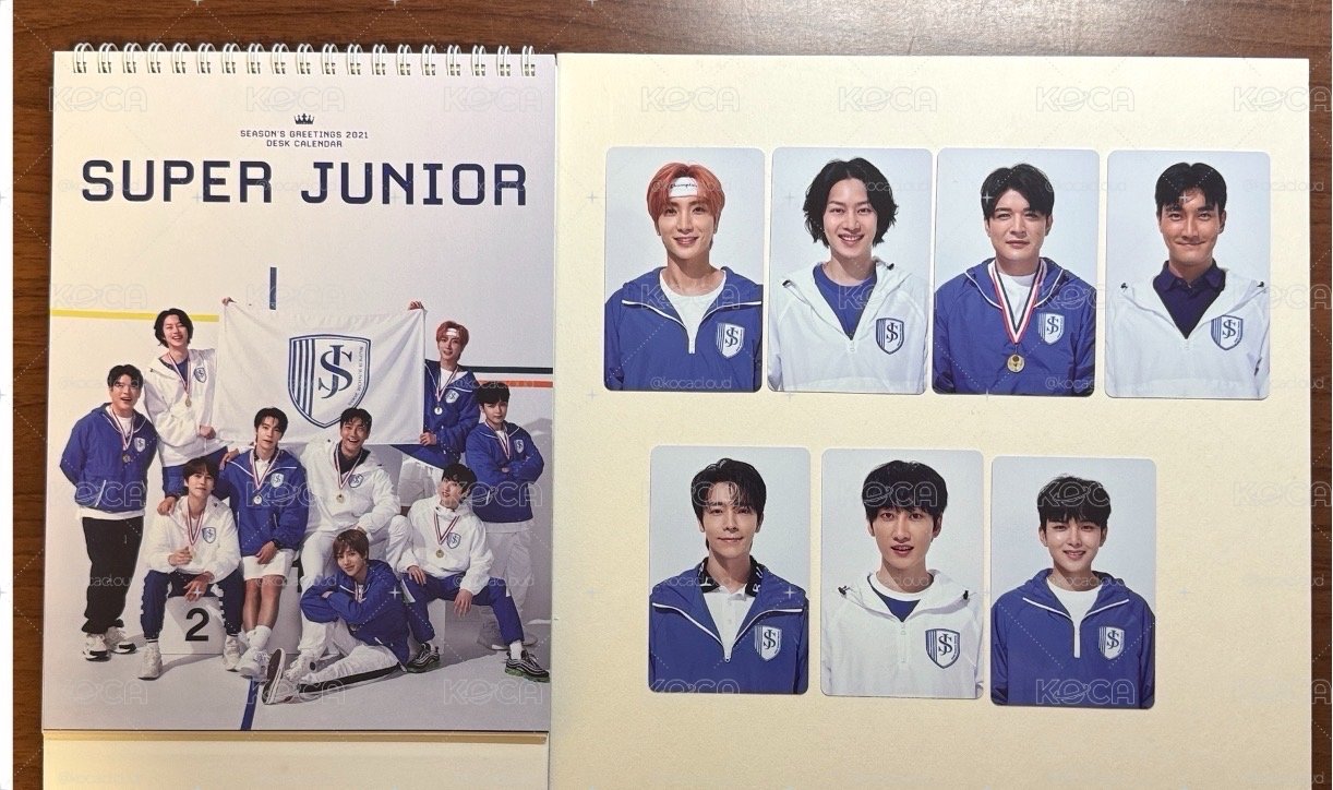 SJ 教保文庫 2021 年曆卡，特澈童源赫海旭 7人set(無圭雲），送大隊月曆